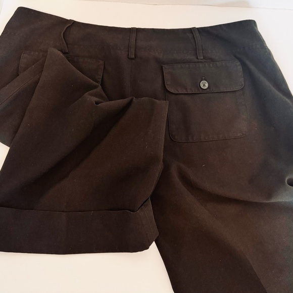 Michael Kors Women's Dark Brown Bottom Cuff Capris Cropped Stretch Size 14P - Picture 10 of 16